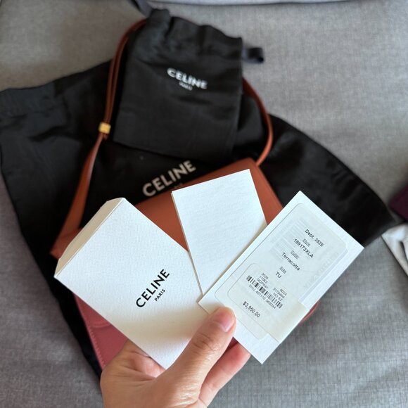 Celine medium classic box orange burnt terracotta liege leather bag - Picture 11 of 11